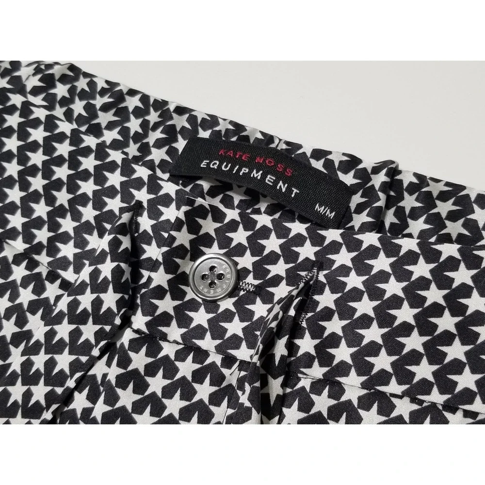 NWT Equipment x Kate Moss Avery Star Print Silk Pajama Pants‎ Size M $288